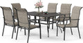 7 Piece Patio Dining Sets for 6, Outdoor Table and Chairs Set by SUNSHINEVALLEY
