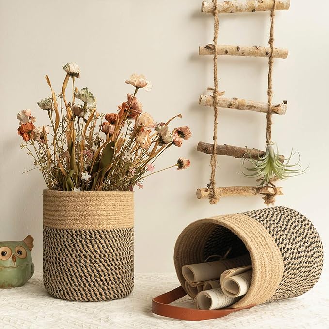 Goodpick 2pack Jute Rope Hanging Basket - Image 2