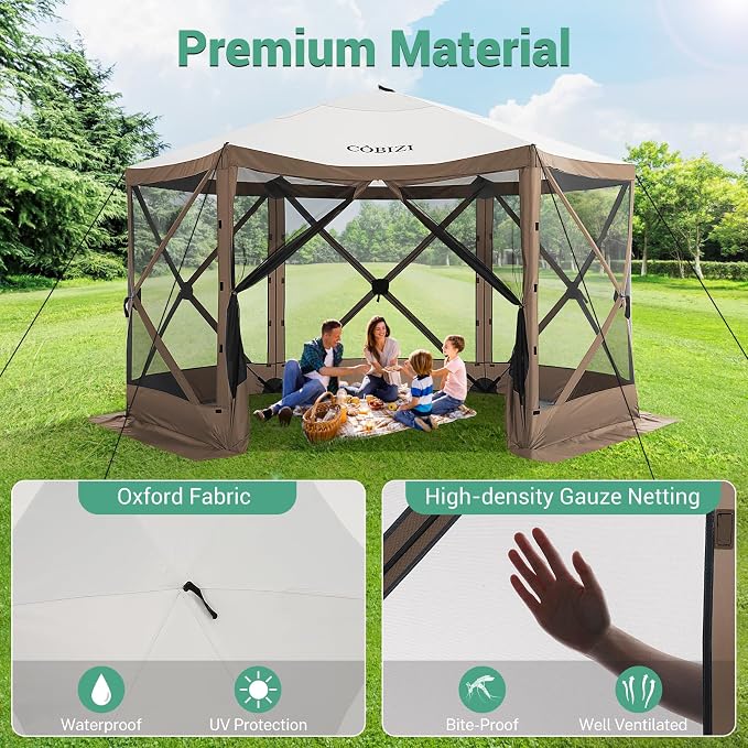 COBIZI 12x12 FT Pop Up Canopy Shelter Tent, Large Gazebos On Clearance - Image 4