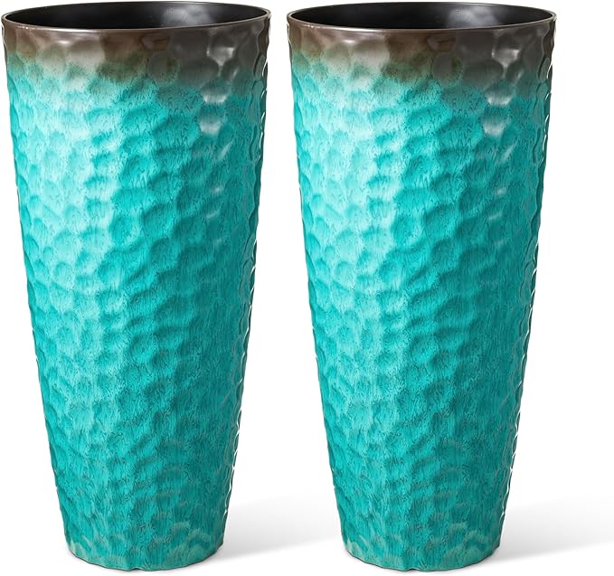 Glitzhome 31" H Oversized Tall Planter, Round Large Flower Pots by Glitzhome