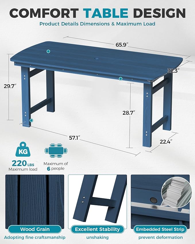 Ciokea HDPE Outdoor Dining Table - Image 2