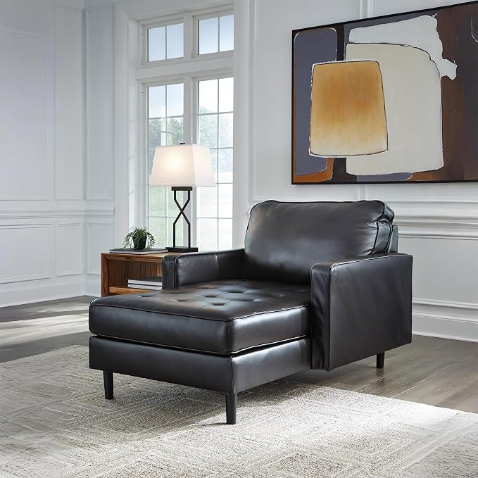 Signature Design by Ashley Bryceview Modern Tufted Leather Match Chaise - Image 2