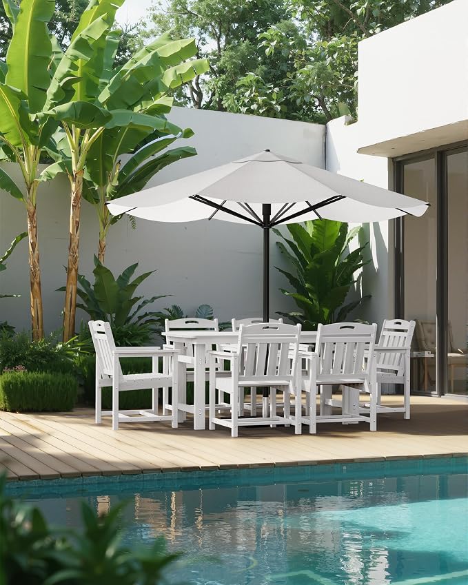 Outdoor Rectangle Dining Table, Heavy-Duty HDPE Table - Image 6