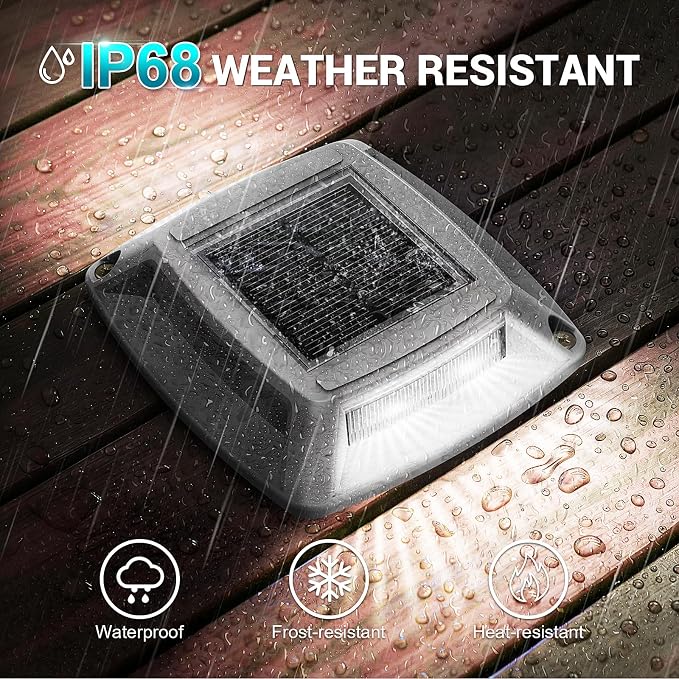 Solar Driveway Lights Outdoor 12 Pack, IP68 LED Solar Powered Waterproof - Image 2