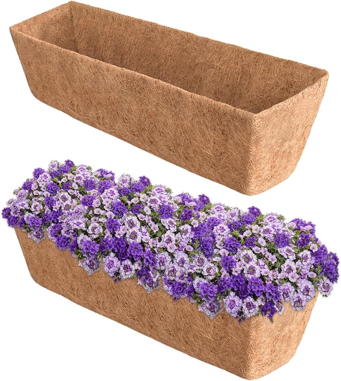 Halatool 2 Pack 30 Inch Window Box Liners Pre-Formed Trough Coconut Liner by HALATOOL