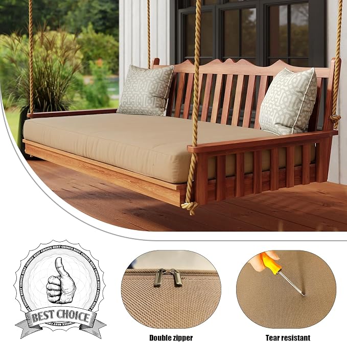 Olefin Twin Outdoor Porch Swing Bed Mattress Cover Waterproof, Twin Size Patio - Image 3