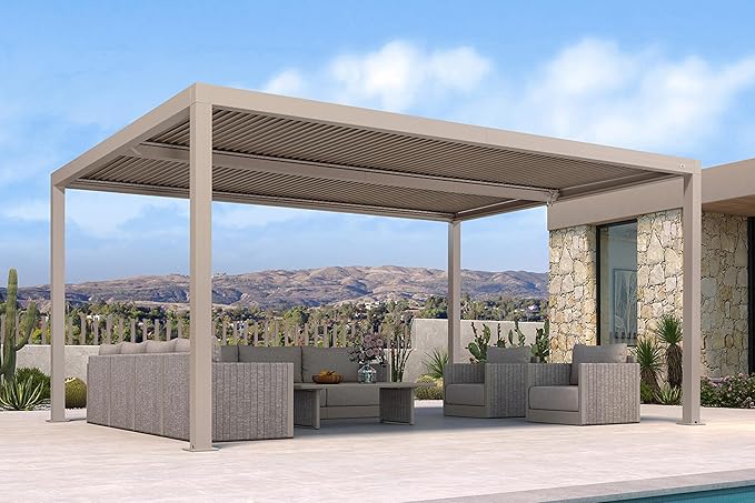 PURPLE LEAF Louvered Pergola 12' × 16' Outdoor Hardtop Gazebo Adjustable - Image 2
