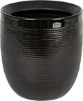 Creative Co-Op Embossed Textured Stoneware Planter, Matte Black by CreativeCo-Op