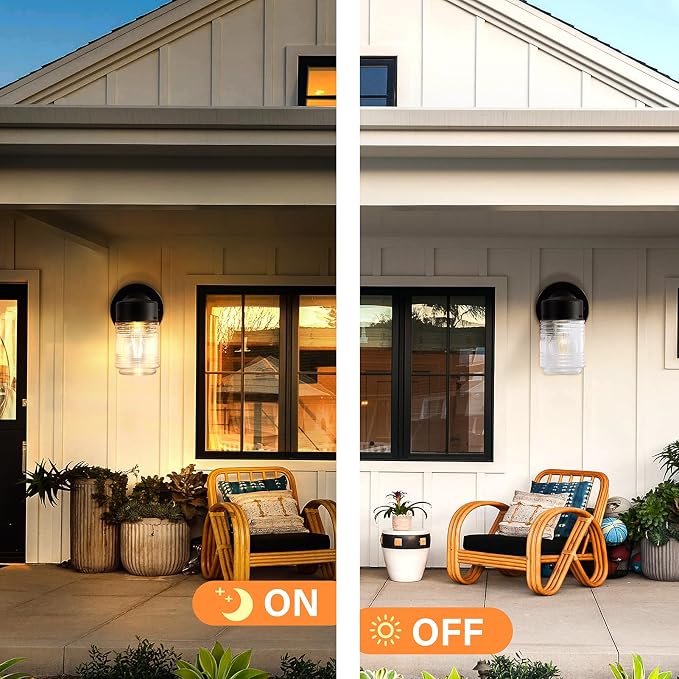 2 Pack Outdoor Wall Lantern, Exterior Waterproof Wall Sconce Light Fixtures - Image 4