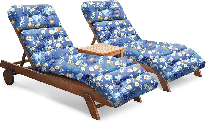 Chaise Lounge Cushions Outdoor Set of 2, 74.4 x 22 x 4.7 Inches Thickened by Tycdiose