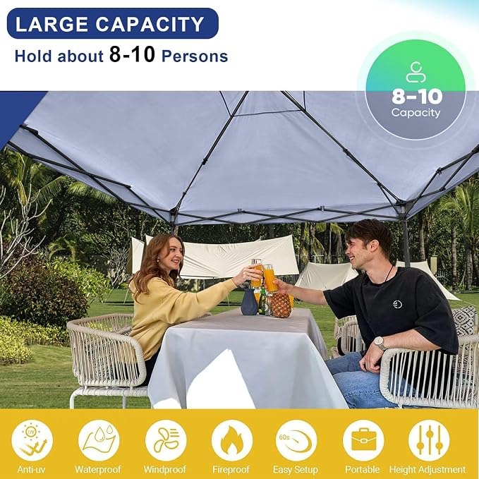 KAMPKEEPER 10x10 Pop-Up Canopy Tent, Waterproof, Portable Shade - Image 7