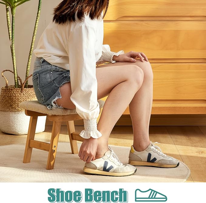 Pruple Foot Stools Ottoman, Sofa Footrest Extra Seating - Image 2