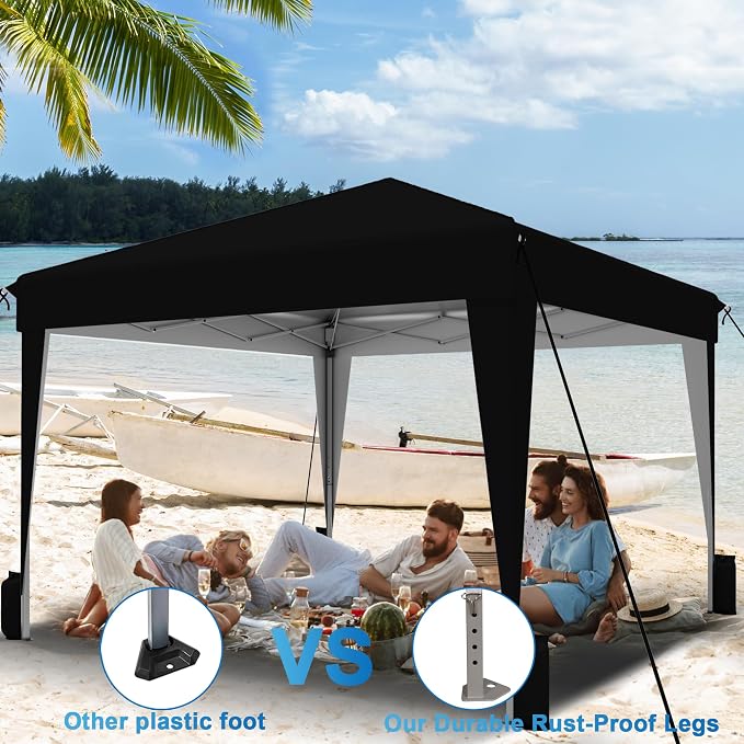 SANWAY 10x10 Pop up Canopy Tent, One-Button, Outdoor Instant Canopy Protable - Image 2
