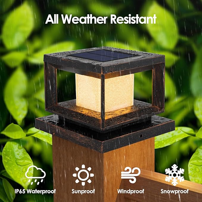 Mlambert 10 Pack Solar Post Lights Outdoor, Waterproof Fence Cap Lights - Image 3