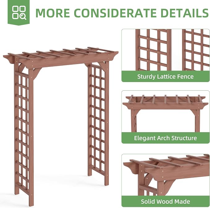 Outdoor Wooden Arch Pergola for Garden, Patio & Wedding - Image 6