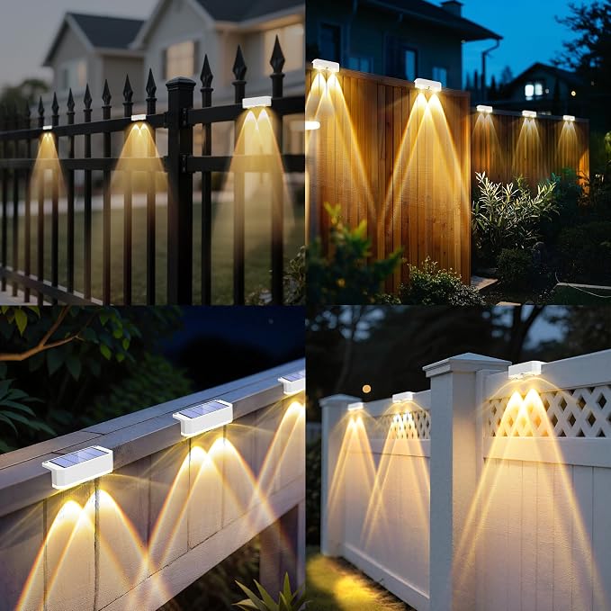 Peasur Solar Fence Lights Outdoor, 8 Pack Step Light Solar Powered, Waterproof - Image 5