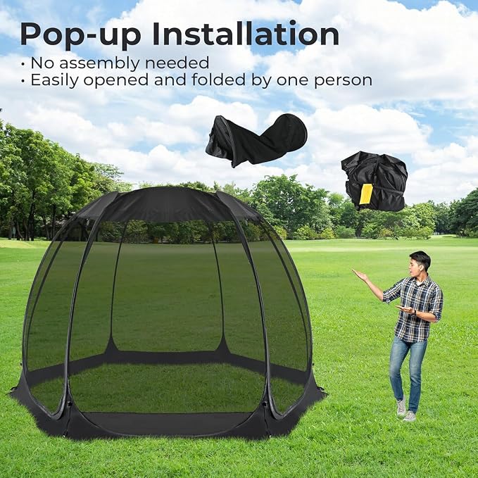 Alvantor® Screen House Gazebo, Pop Up Igloo Screened Canopy Tent - Image 3