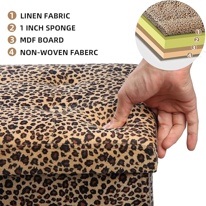 ALASDO Ottoman Storage Ottoman Footrest Stool Small Ottoman - Image 4