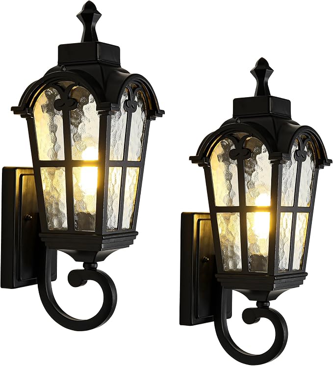 Outdoor Wall Light Fixtures Waterproof Porch Lights Anti-Rust Matte Black by Kainozoic