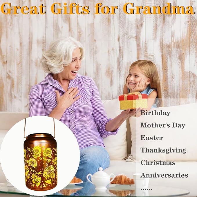 Birthday Gifts for Women Mom Grandma Ideas, Solar Lanterns Outdoor Waterproof - Image 6