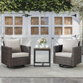 Belord Outdoor Bistro Set 3 Piece Wicker Swivel Rocker Patio Chairs, Oversize by Belord