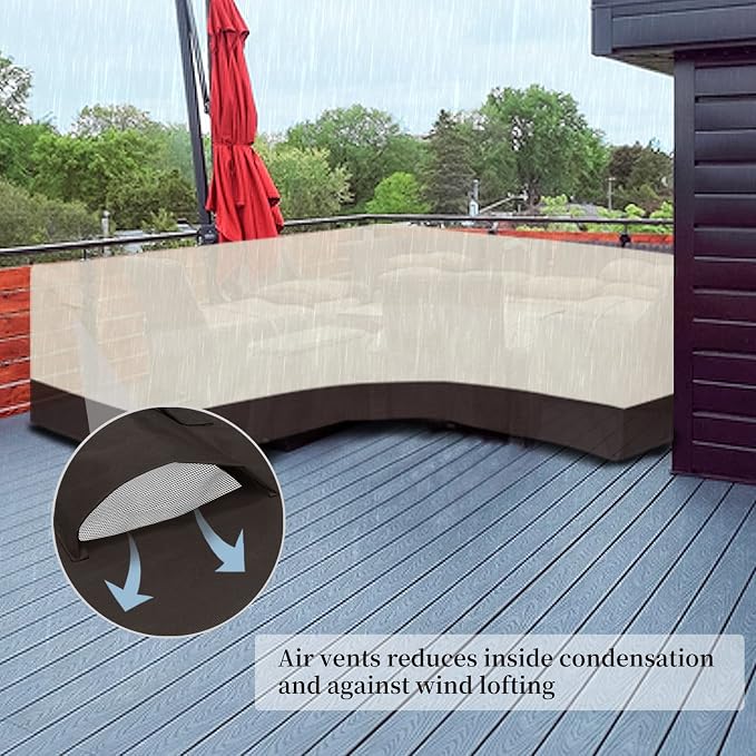 Easy-Going Patio V-Shaped Sectional Sofa Cover, Waterproof Outdoor Sectional - Image 4