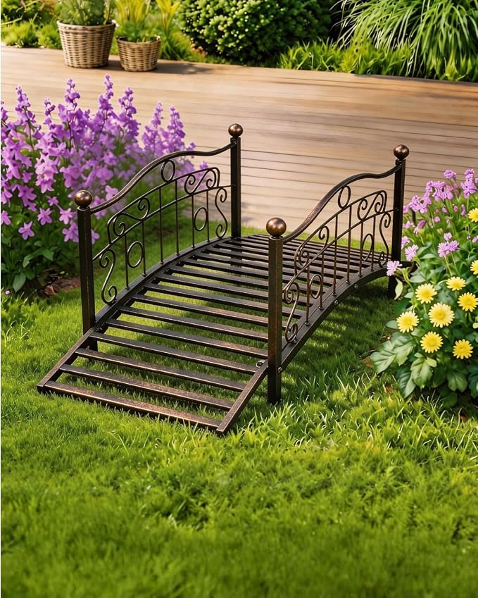 Outvita Metal Garden Bridge for Outdoor, Elegant Decorative Bridge - Image 8