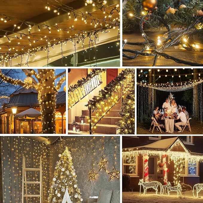 2 Pack Solar String Lights Outdoor, 200 LED Extra-Long 78 FT Solar Lights - Image 7