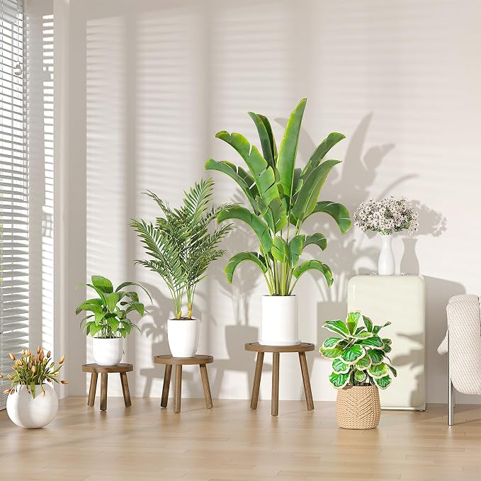 3-Pack Wood Plant Stands Indoor, Single Plant Stand - Image 7