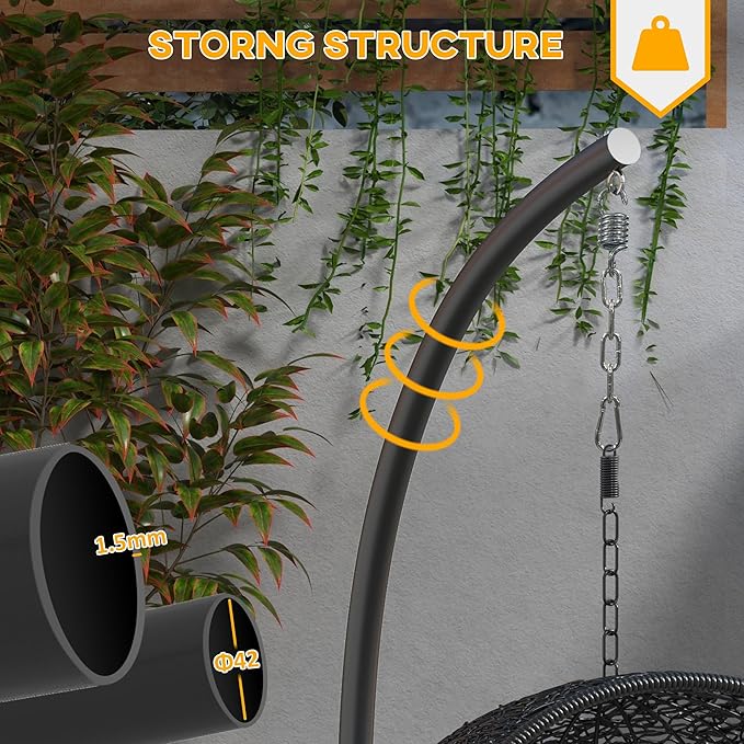 Outsunny Hanging Hammock Chair Stand - Image 3