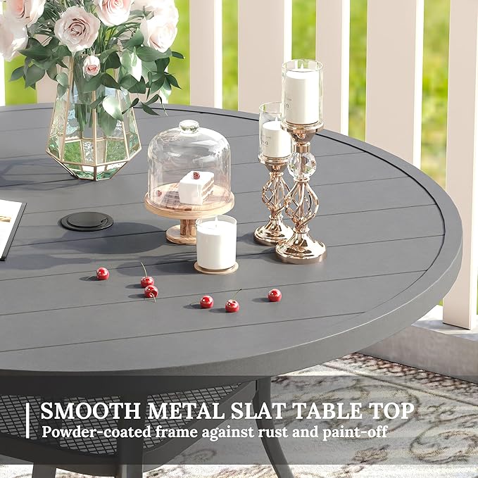 VICLLAX 41.2"x 28" Outdoor Round Patio Table - Image 6