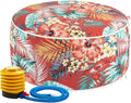 Outdoor/Indoor Inflatable Ottoman Pouf D20 xH9, All Weather Round Footstool by IN4Care