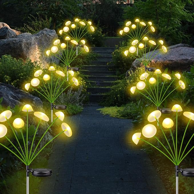 2PK 16LED Solar Garden Lights Outdoor, Mushroom Solar Lights Outdoor, IP65 - Image 6