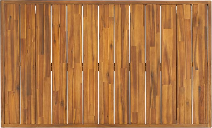 SAFAVIEH Outdoor Collection Duncan Natural Brown Slatted Top Solid Wood Coffee - Image 5