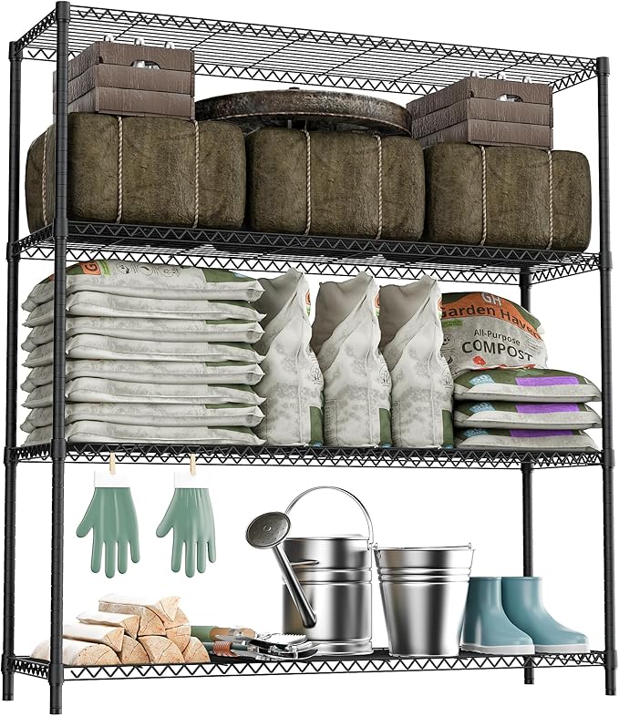 2400LBS 47.3" W Stand Shelf Wire Rust-Proof Outdoor Storage Shelving 4-Tier by MEIGAOPLASTICANDMETALHKCOLIMITED