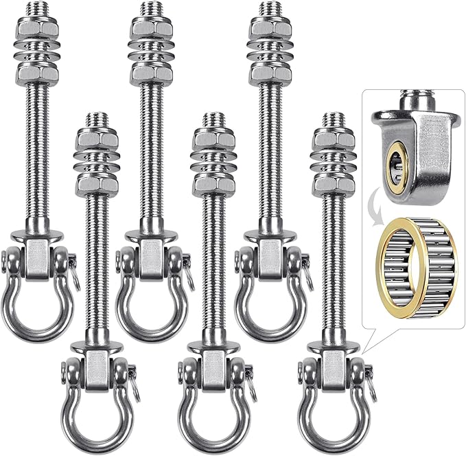 SELEWARE Heavy Duty Bearing Swing Hangers, 6 Pack Stainless Steel Swing Set by SELEWARE
