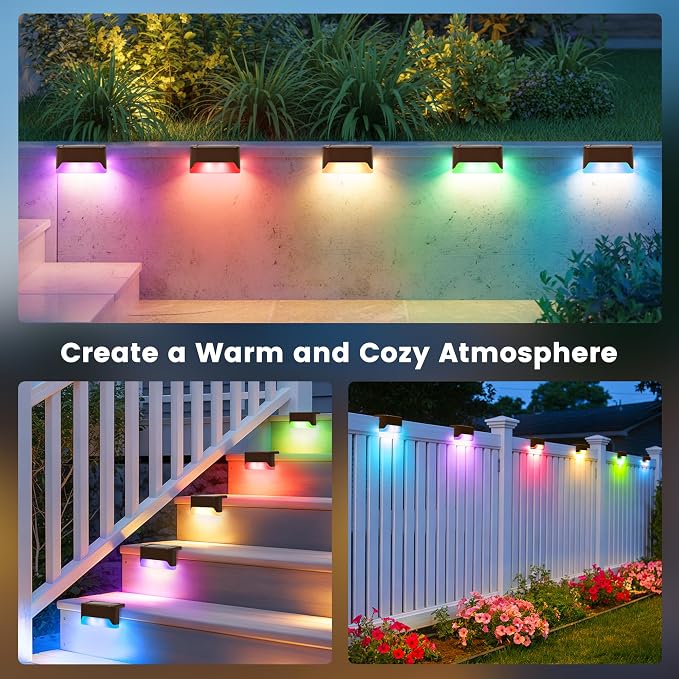 SOLPEX Solar Deck Lights Outdoor, Solar Fence Lights Waterproof LED Step Light - Image 5