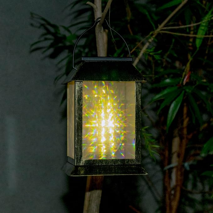 2 Pack Solar Lanterns Outdoor Waterproof, 3D Hanging Solar Lights, Type-C - Image 2