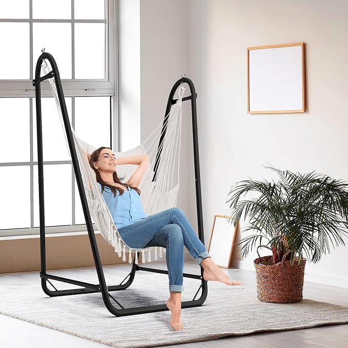 Hammock Chair with Stand, Heavy-Duty Hanging Chair with Stand, - Image 2