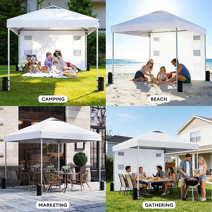 10x10 Pop Up Canopy with Sidewalls, Instant Heavy Duty Canopy Tent - Image 6