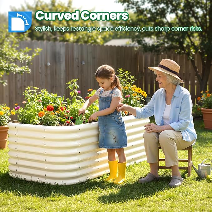 Quictent Galvanized Raised Garden Bed Kit, Strengthened by Crossbar - Image 2