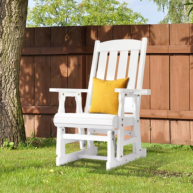 VINGLI Outdoor Glider Chair Wood Patio Glider - Image 2