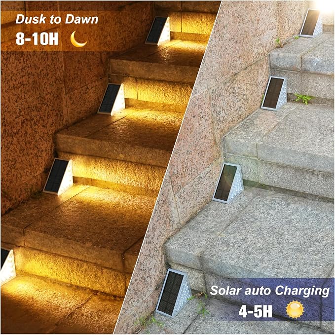 VOLISUN Solar Step Lights Outdoor Waterproof, LED Outdoor Stair Lights - Image 2