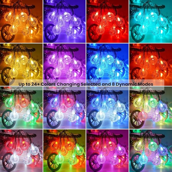 Color Changing String Lights Plug in, 33ft 60LED Connectable Crystal Globe - Image 8
