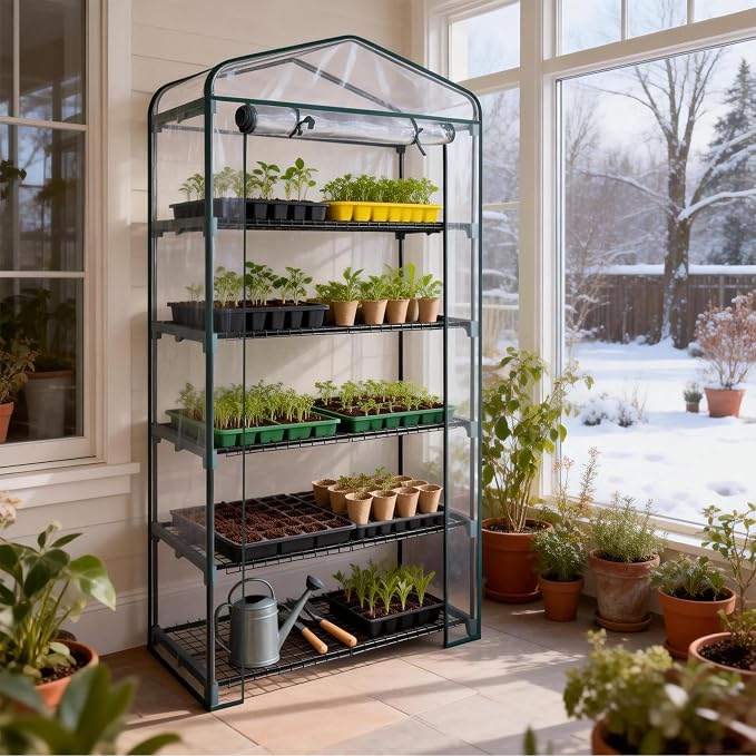 Worth Garden 50% Extra Wide Mini Greenhouse 5 Tier Portable Plant Green House - Image 2