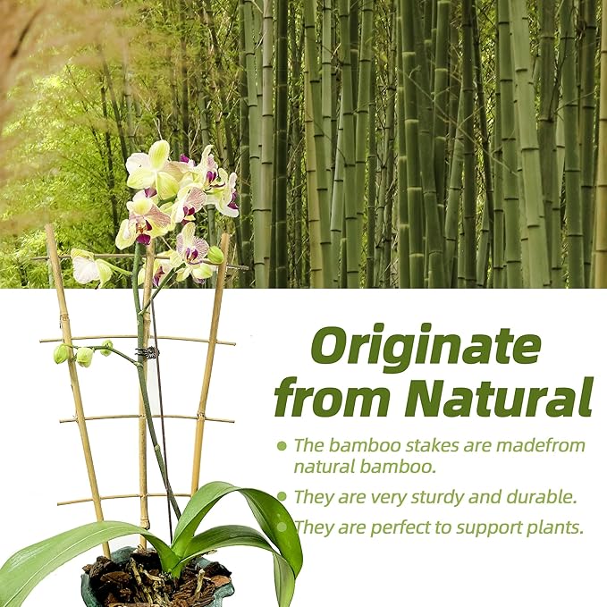 16Inch 5Pack Bamboo Trellis for Climbing Plants, Garden Ladder Trellis for - Image 3