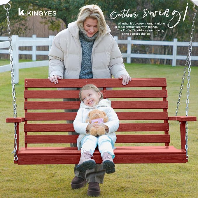KINGYES Outdoor Hanging Patio Swing Chair, 2 Seat - Image 2