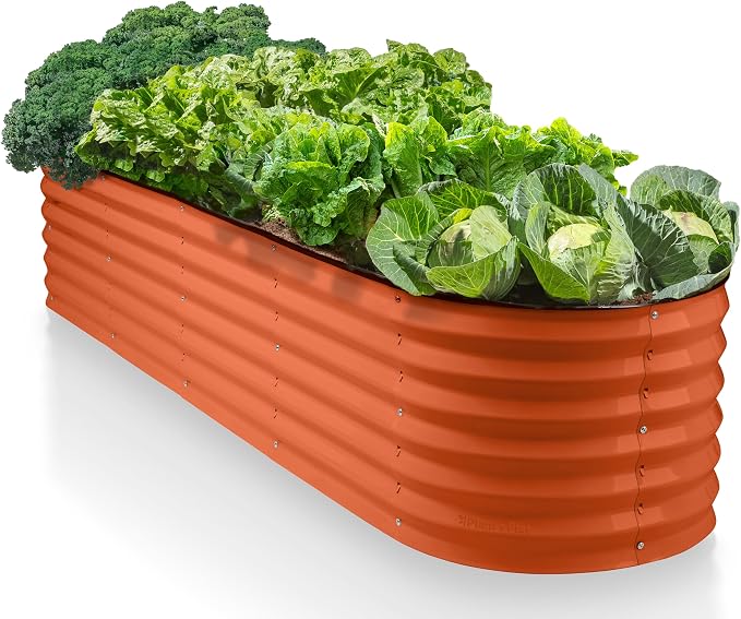 9-in-1 Galvanized Steel Raised Garden Bed // 8×2×1.5 ft Modular Planter by PlantPlot