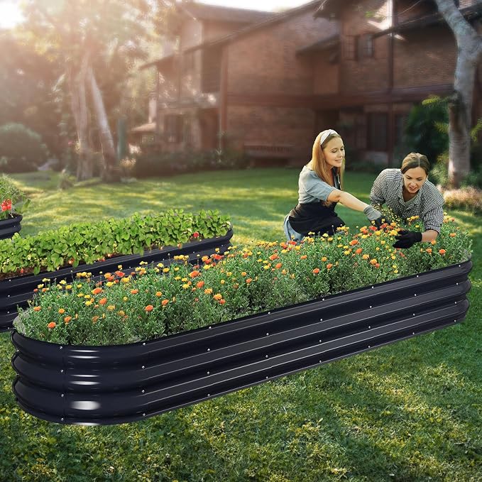 Raised Garden Bed Kit, Oval Large Metal Raised Beds - Image 6