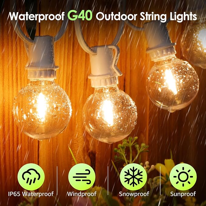 Mlambert 48Ft Solar String Lights, Outdoor Waterproof Patio Lights - Image 4